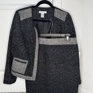 Liz Claiborne Women's Charcoal and Light Gray Blazer and skirt suit set